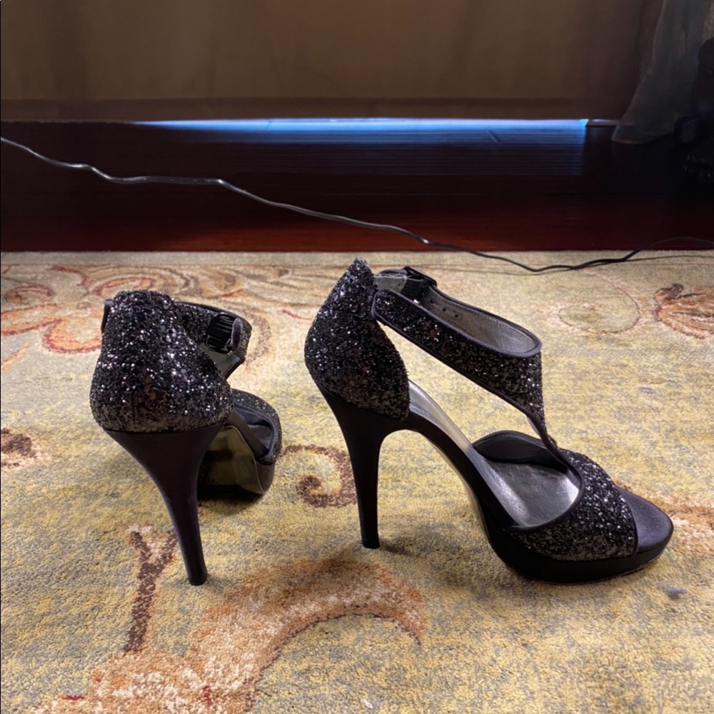 Stuart weitzman black sparkle heels
